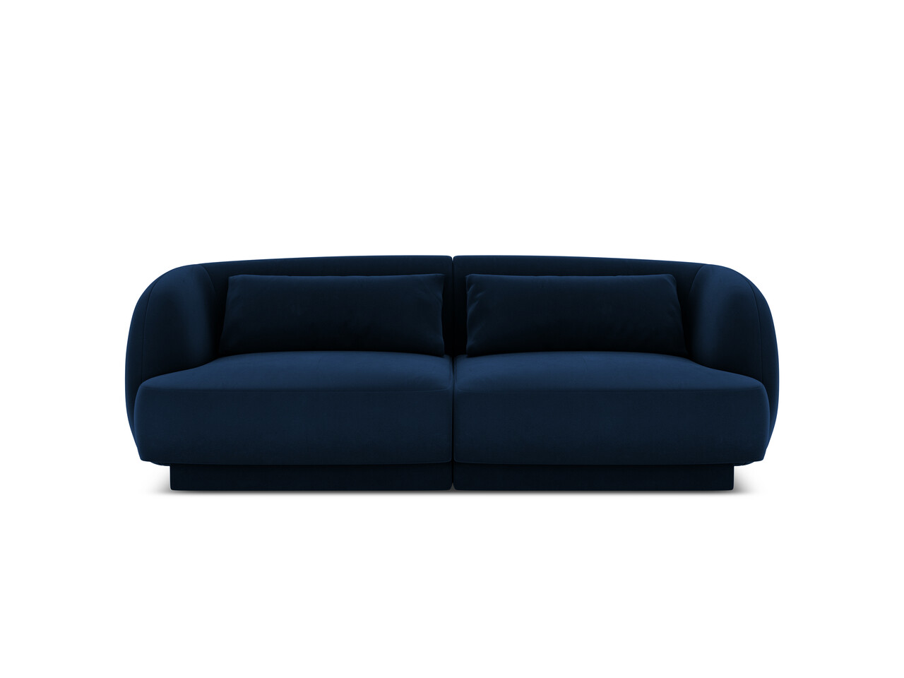 Canapea 2 locuri, Tulum, Cosmopolitan Design, 180x90x70 cm, catifea, albastru regal - imagine 7